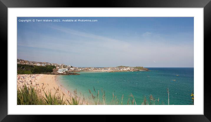 St Ives From The Train Framed Mounted Print by Terri Waters
