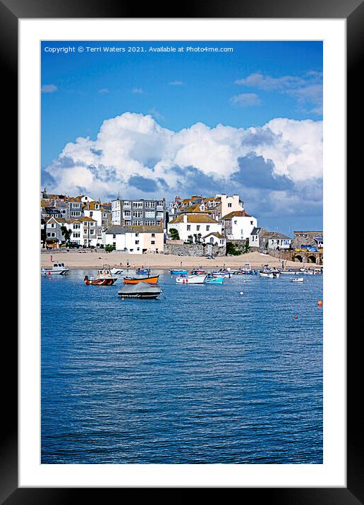 Sunny St Ives Framed Mounted Print by Terri Waters