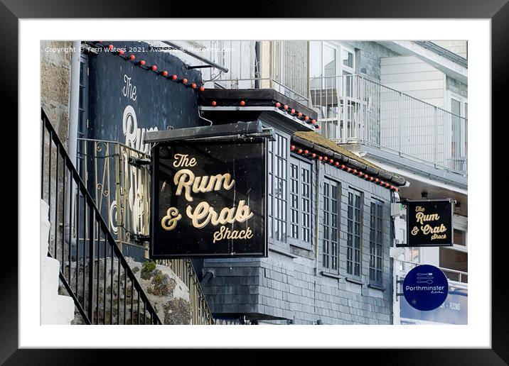 The Rum and Crab Shack St Ives Framed Mounted Print by Terri Waters