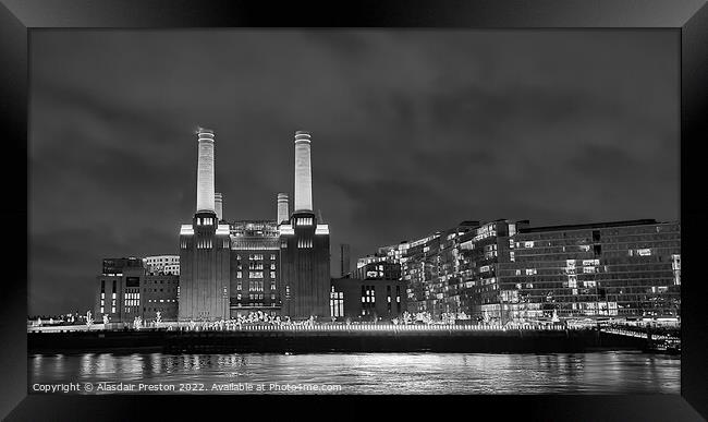 Battersea Power Station at night Framed Print by Alasdair Preston
