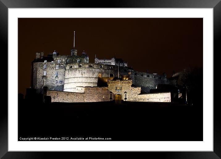 Edinburgh Castle at night Framed Mounted Print by Alasdair Preston
