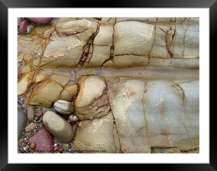 Marloes Sands, smooth sea rocks Framed Mounted Print by DEE- Diana Cosford