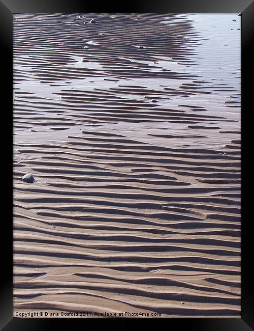 Walney Island beach & rippled sand Framed Print by DEE- Diana Cosford