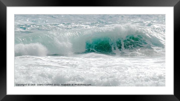 Azure crests of waves Framed Mounted Print by DEE- Diana Cosford