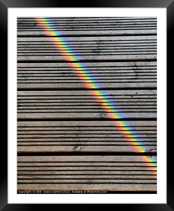 Prisms of light travelling over the decking. Framed Mounted Print by DEE- Diana Cosford