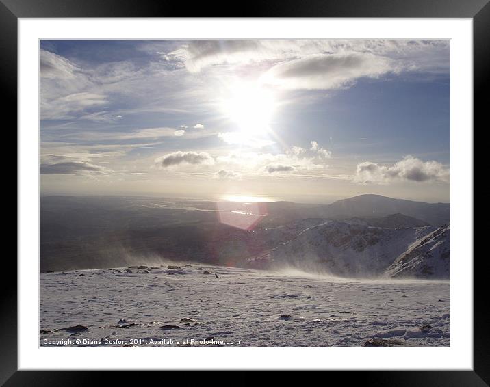 Coniston Old Man summit Christmas Day Framed Mounted Print by DEE- Diana Cosford