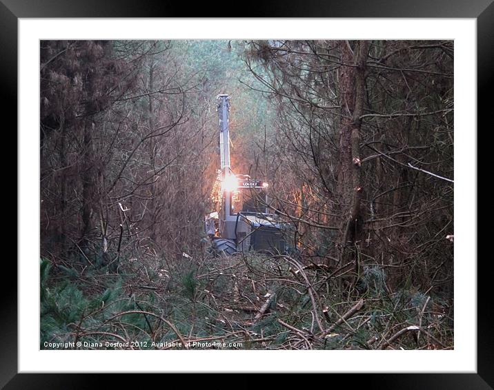 Forestry gobbling machine! Framed Mounted Print by DEE- Diana Cosford