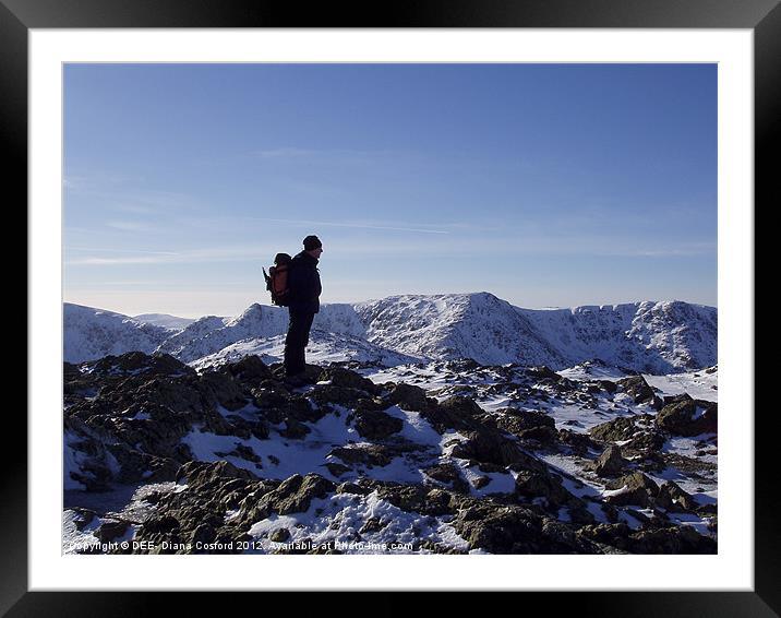 Coniston Old Man Summit, Cumbria Framed Mounted Print by DEE- Diana Cosford