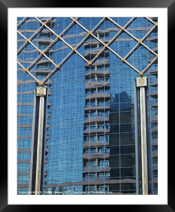 Reflections, Abu Dhabi city building Framed Mounted Print by DEE- Diana Cosford