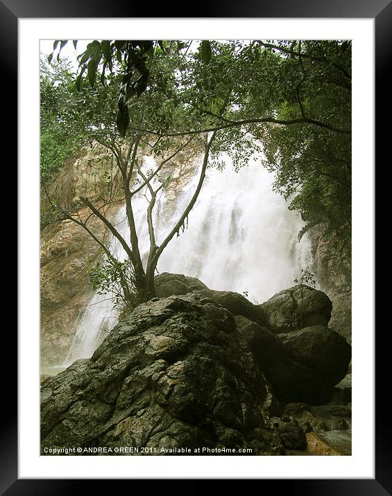 KOH SAMUI WATERFALL Framed Mounted Print by ANDREA GREEN