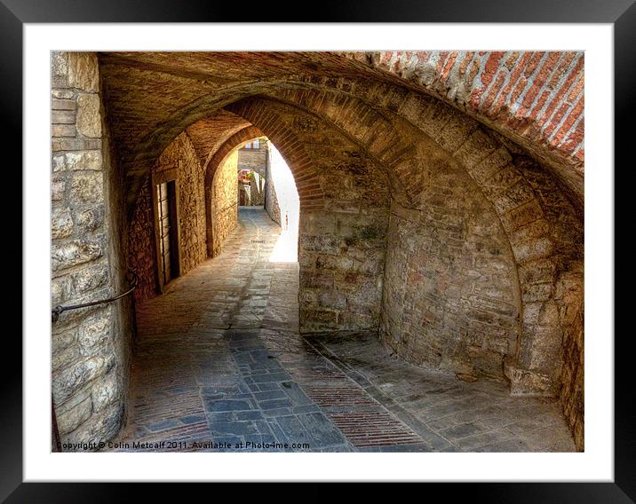The Alley Framed Mounted Print by Colin Metcalf