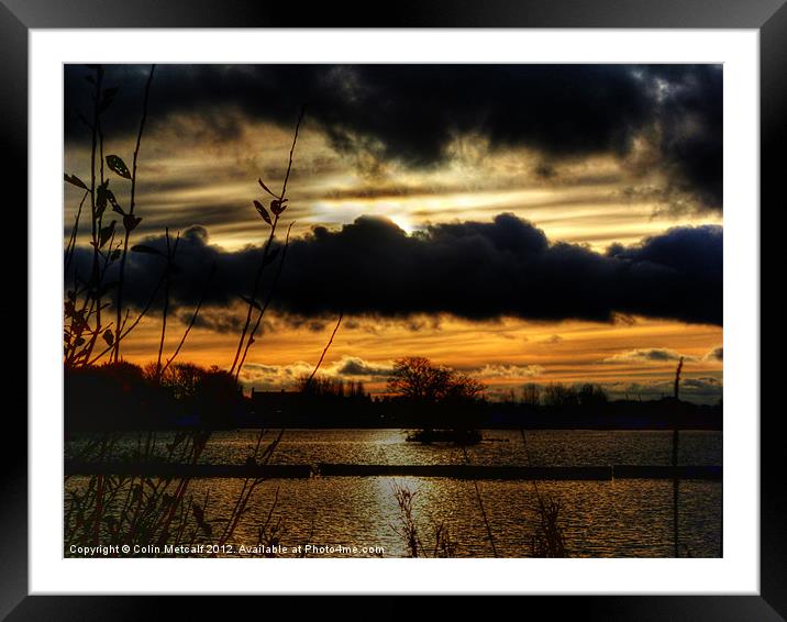 Enthralling Yeadon Tarn Dusk Display Framed Mounted Print by Colin Metcalf
