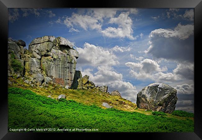 The Cow and Calf Rocks Framed Print by Colin Metcalf