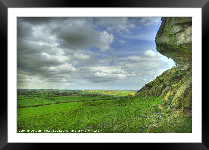 View from Almscliff Crag #2. Framed Mounted Print by Colin Metcalf