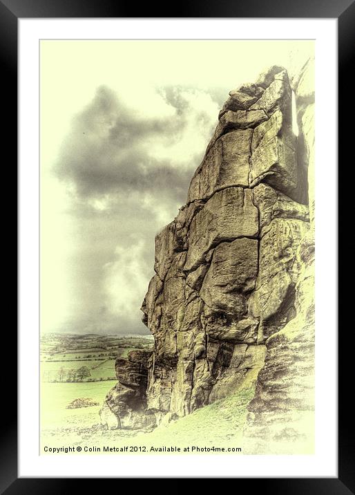 Almscliff Crag Profile #3. Framed Mounted Print by Colin Metcalf