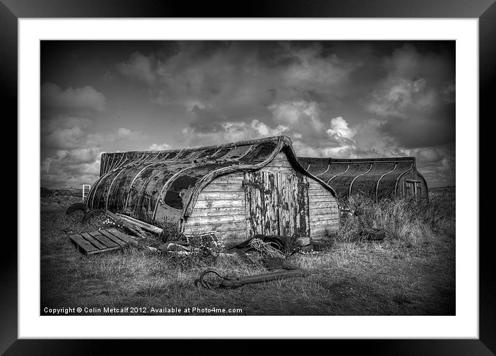 Fisherman's Hut in Mono. Framed Mounted Print by Colin Metcalf