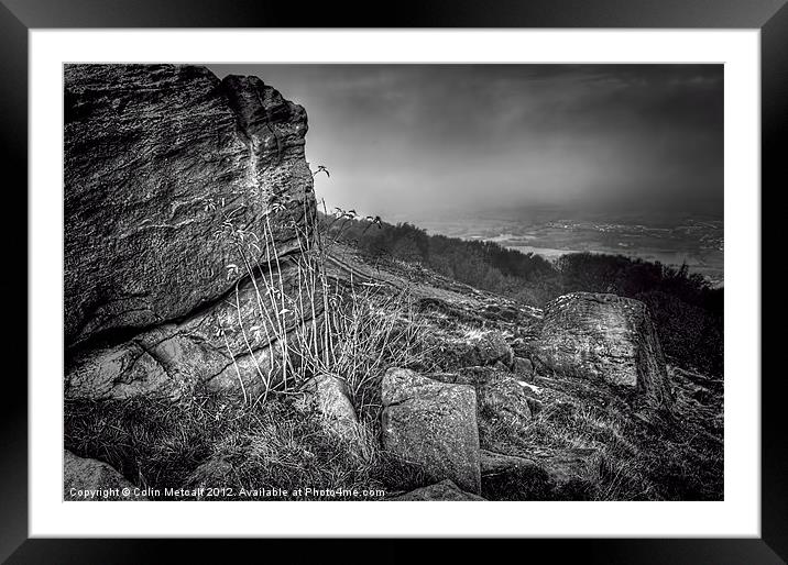 Chevin Surprise View Mono Framed Mounted Print by Colin Metcalf