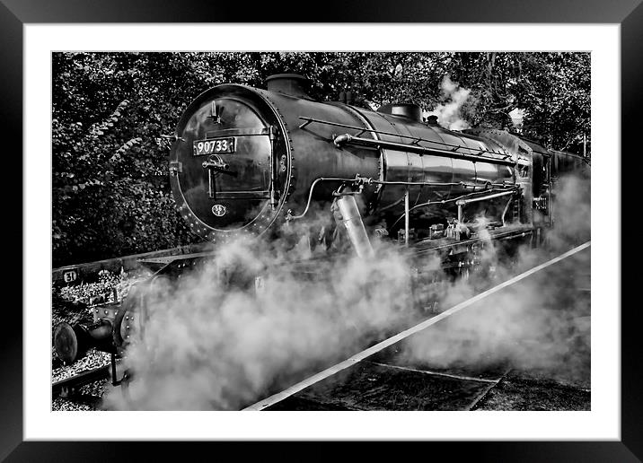 Austerity Class Engine in Mono Framed Mounted Print by Colin Metcalf