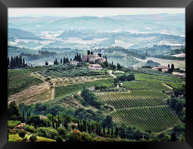 San Gimignano View Framed Print by Colin Metcalf