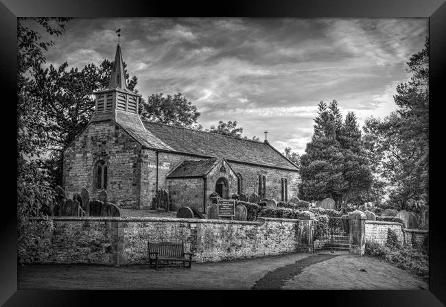 Saint Aidan's Church, Gillamoor. (Mono). Framed Print by Colin Metcalf