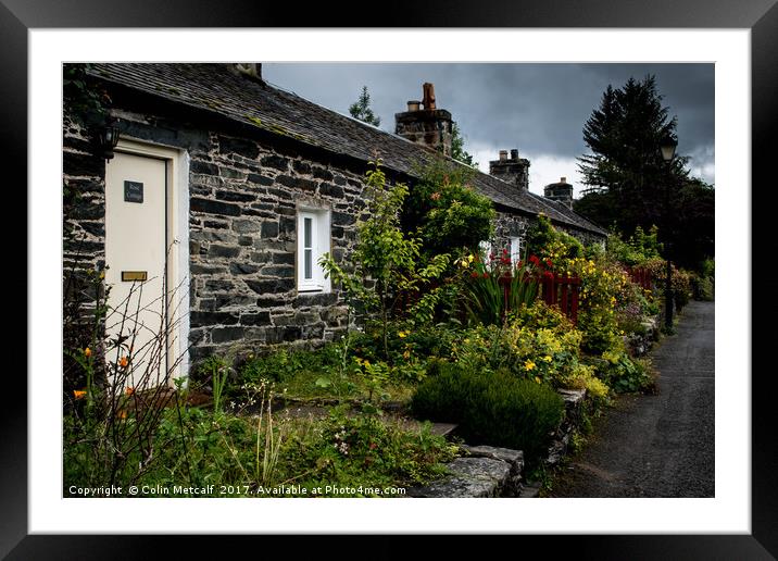 Pitlochry Cottages Framed Mounted Print by Colin Metcalf