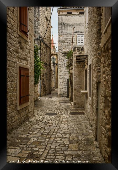Trogir Alley Framed Print by Colin Metcalf