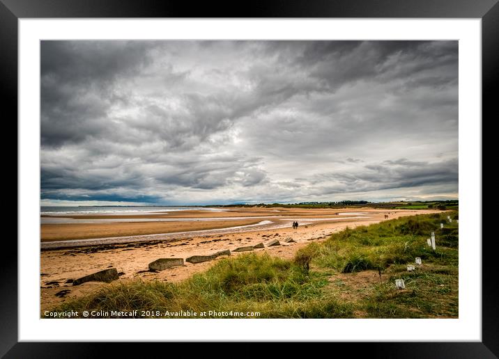 Alnmouth Beach. Framed Mounted Print by Colin Metcalf