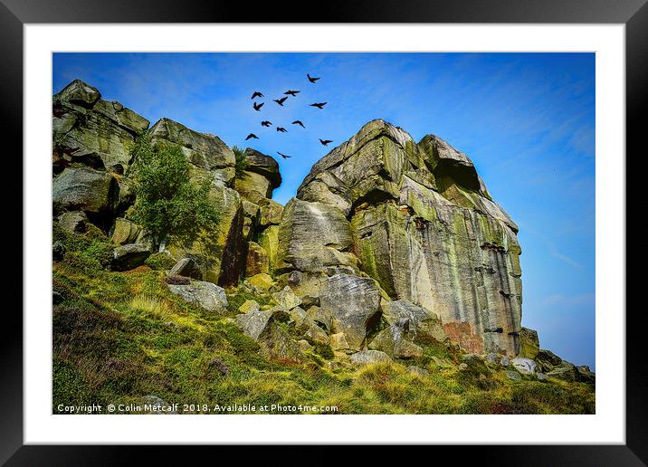 'Rombald's Flight: Ilkley Moor's Iconic Formation' Framed Mounted Print by Colin Metcalf