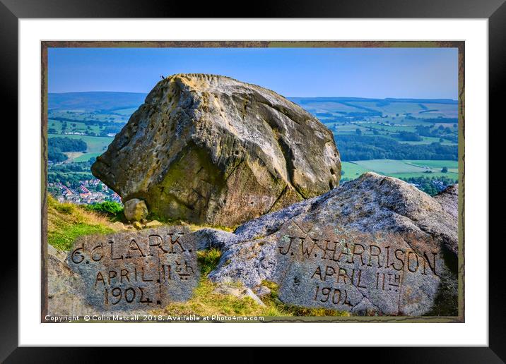 Enduring Enigma: Ilkley Moor's Graffiti Stones Framed Mounted Print by Colin Metcalf