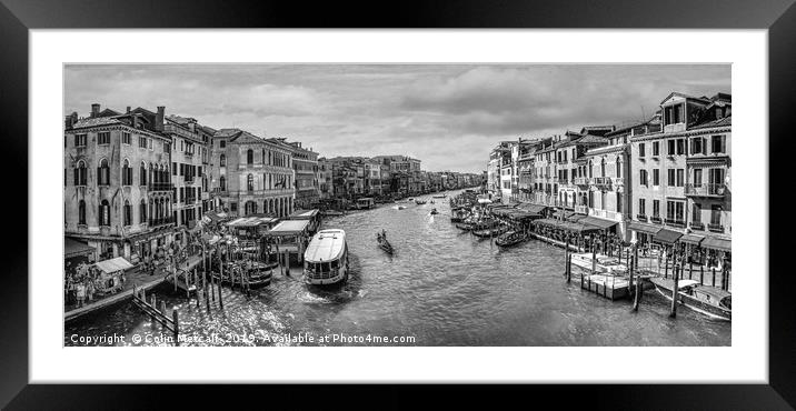 Canale Grande in Mono Framed Mounted Print by Colin Metcalf