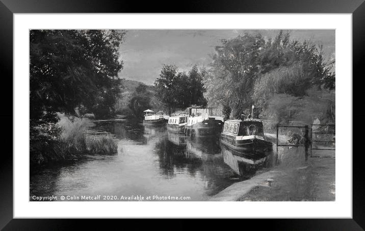 Narrow Boats Framed Mounted Print by Colin Metcalf