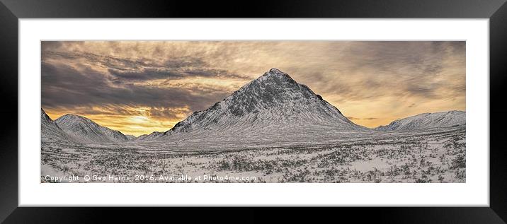 Buachaille Etive Mor "snow" Framed Mounted Print by Geo Harris