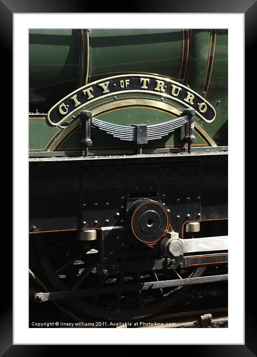 City of Truro Steam Train Framed Mounted Print by Linsey Williams