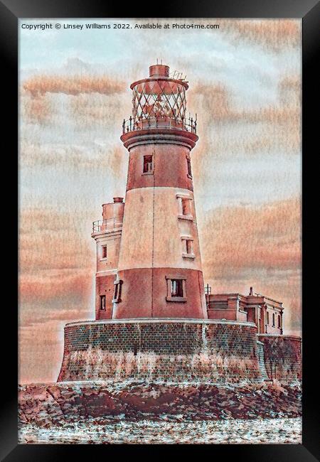 Longstone Lighthouse 2 Framed Print by Linsey Williams