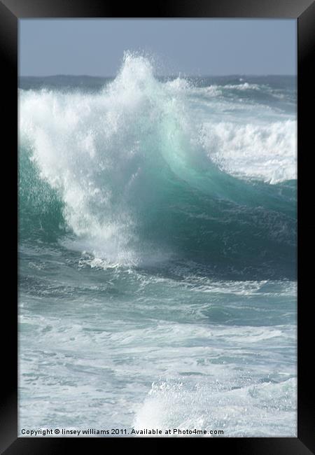 Sennen Surf Framed Print by Linsey Williams