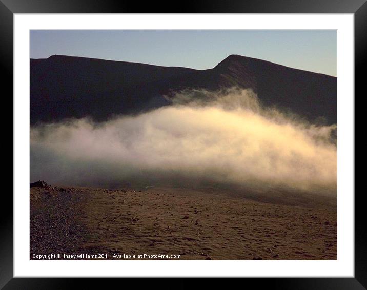 A path through the clouds Framed Mounted Print by Linsey Williams