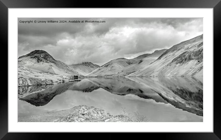 Watwater Monochrome Framed Mounted Print by Linsey Williams