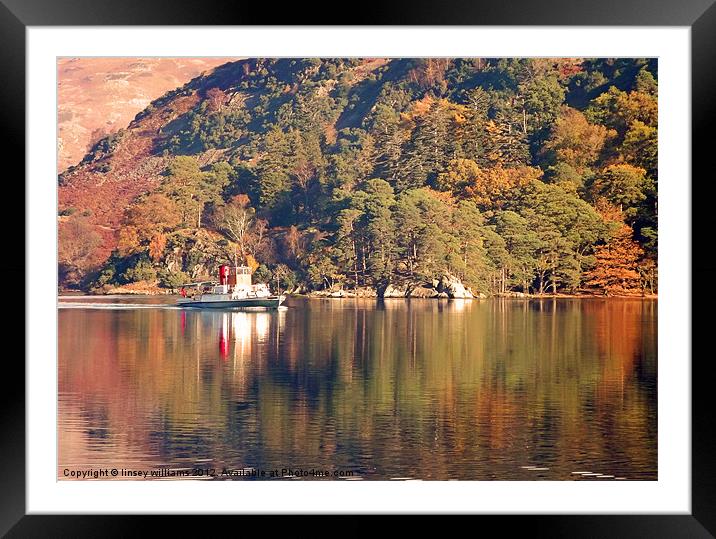Ullswater steamer Framed Mounted Print by Linsey Williams