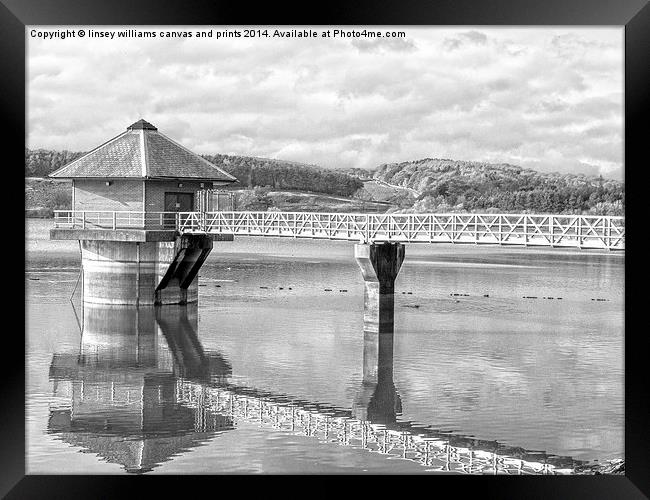  Cropston Reservoir Black And White Framed Print by Linsey Williams
