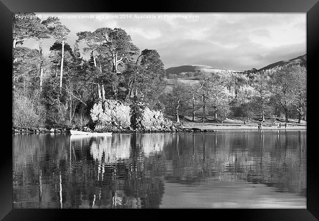Friars Crag, Lake Derwent Black And White Framed Print by Linsey Williams