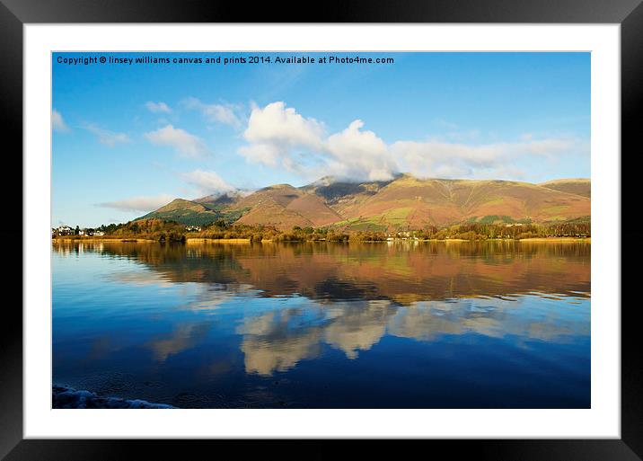  Skiddaw Reflections Framed Mounted Print by Linsey Williams