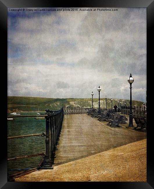  Textures On Swanage Pier Framed Print by Linsey Williams