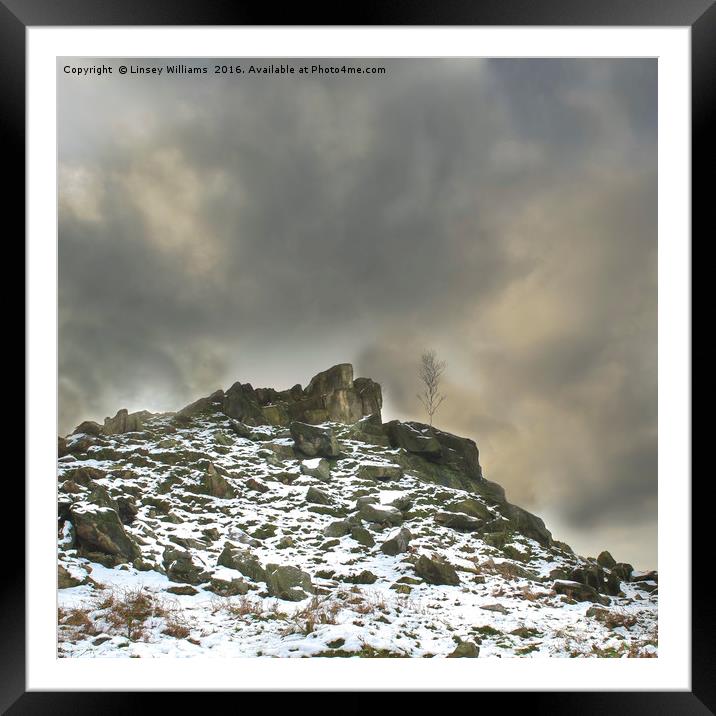 Ominous Clouds Over Beacon Hill, Leicestershire. Framed Mounted Print by Linsey Williams