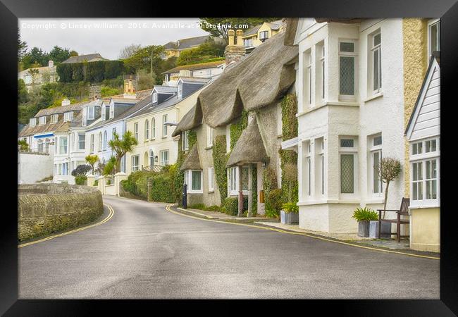 St. Mawes, Sea Front Houses Framed Print by Linsey Williams