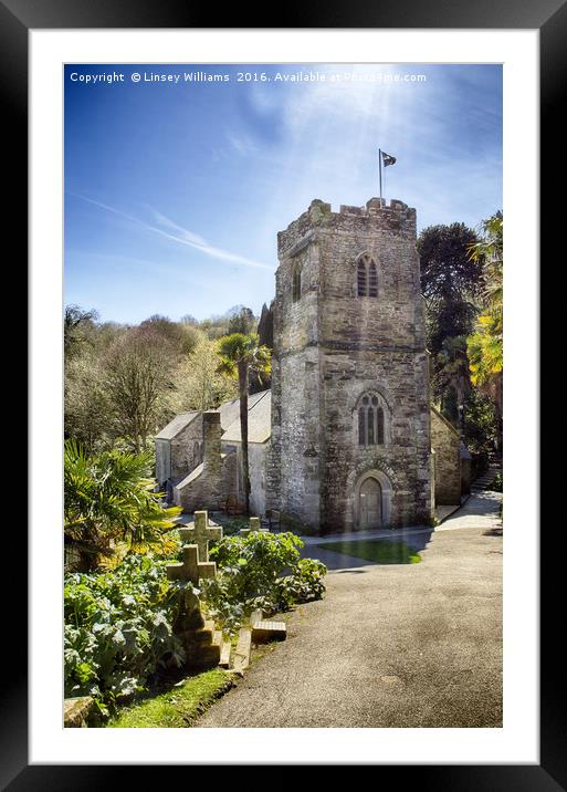 St. Just In Roseland, Cornwall Framed Mounted Print by Linsey Williams
