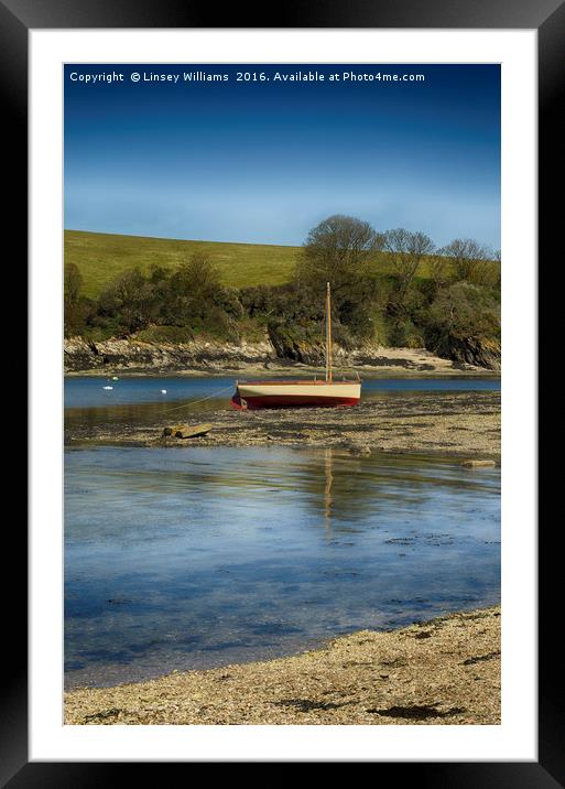 Sailboat At Rest Framed Mounted Print by Linsey Williams