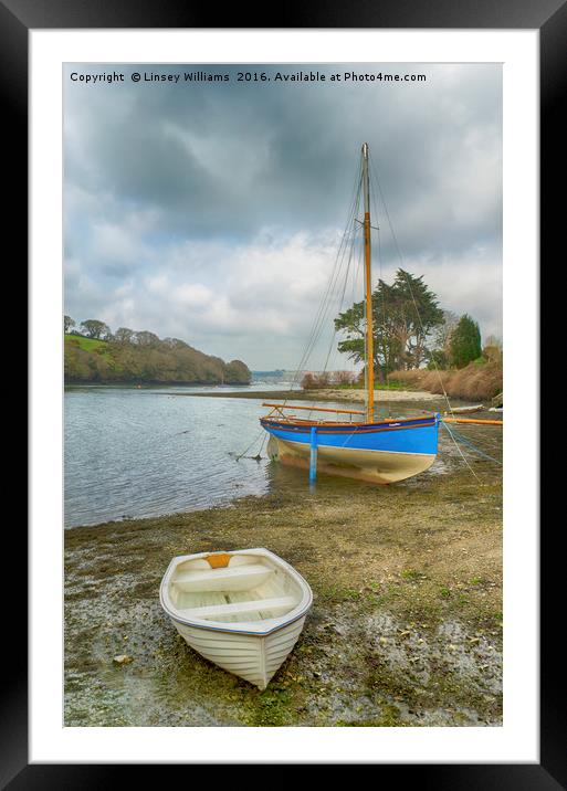 Boats On The Beach Framed Mounted Print by Linsey Williams