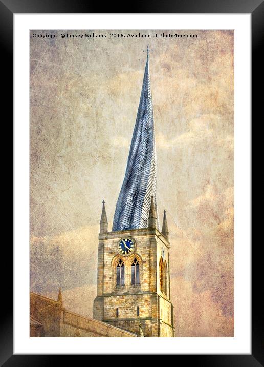 Chesterfield Church Spire Framed Mounted Print by Linsey Williams