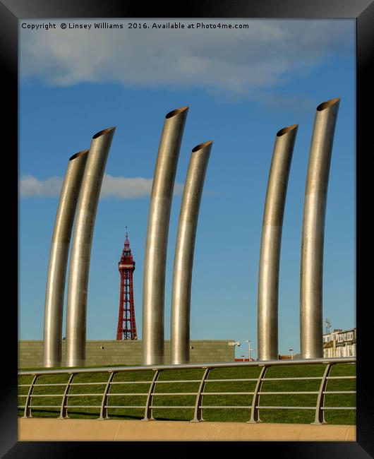 Blackpool Promenade Sculpture  Framed Print by Linsey Williams