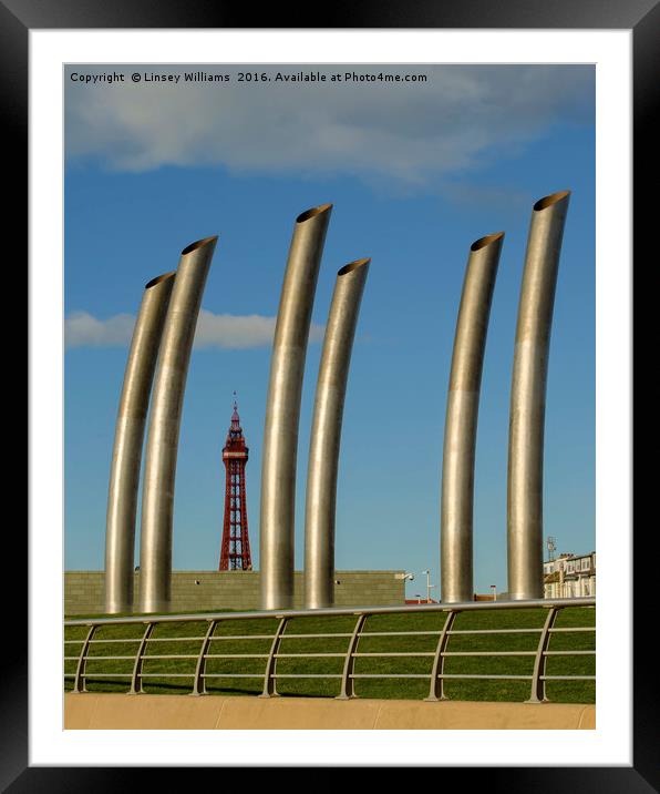 Blackpool Promenade Sculpture  Framed Mounted Print by Linsey Williams